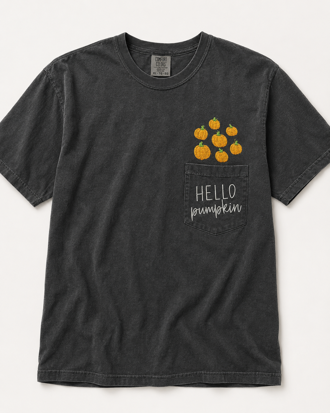 Embroidered Hello Pumpkin Tee