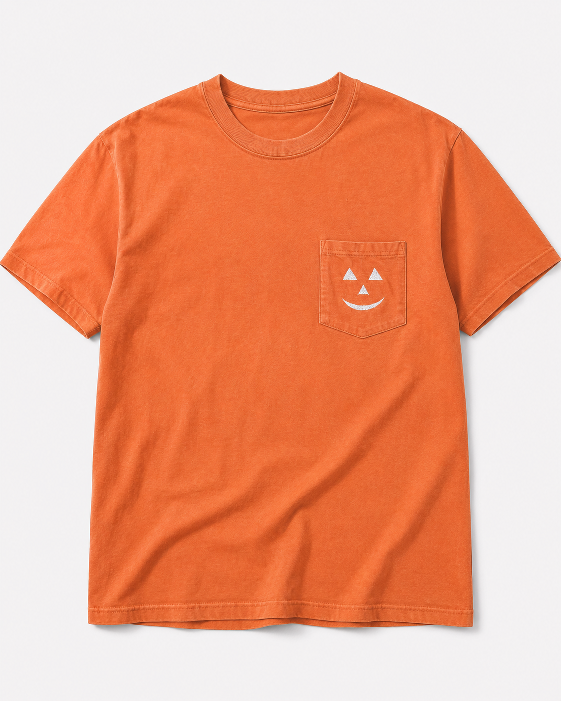 Embroidered Pumpkin Face Tee